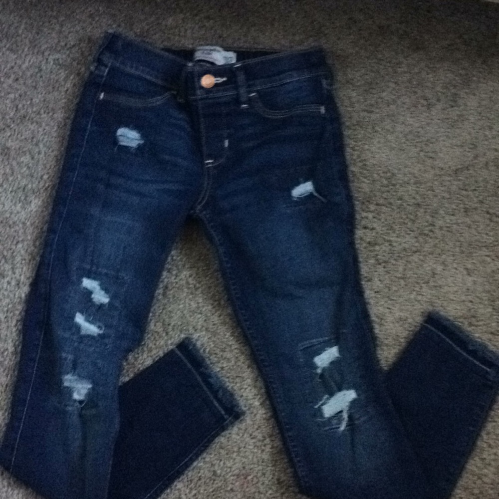 Blue ripped jeans